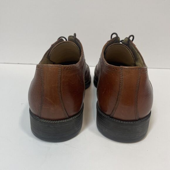 JOHNSTON & MURPHY Shoes Mens 10.5 M Cellini Brown Leather Wingtip Dress Shoe - Picture 7 of 12